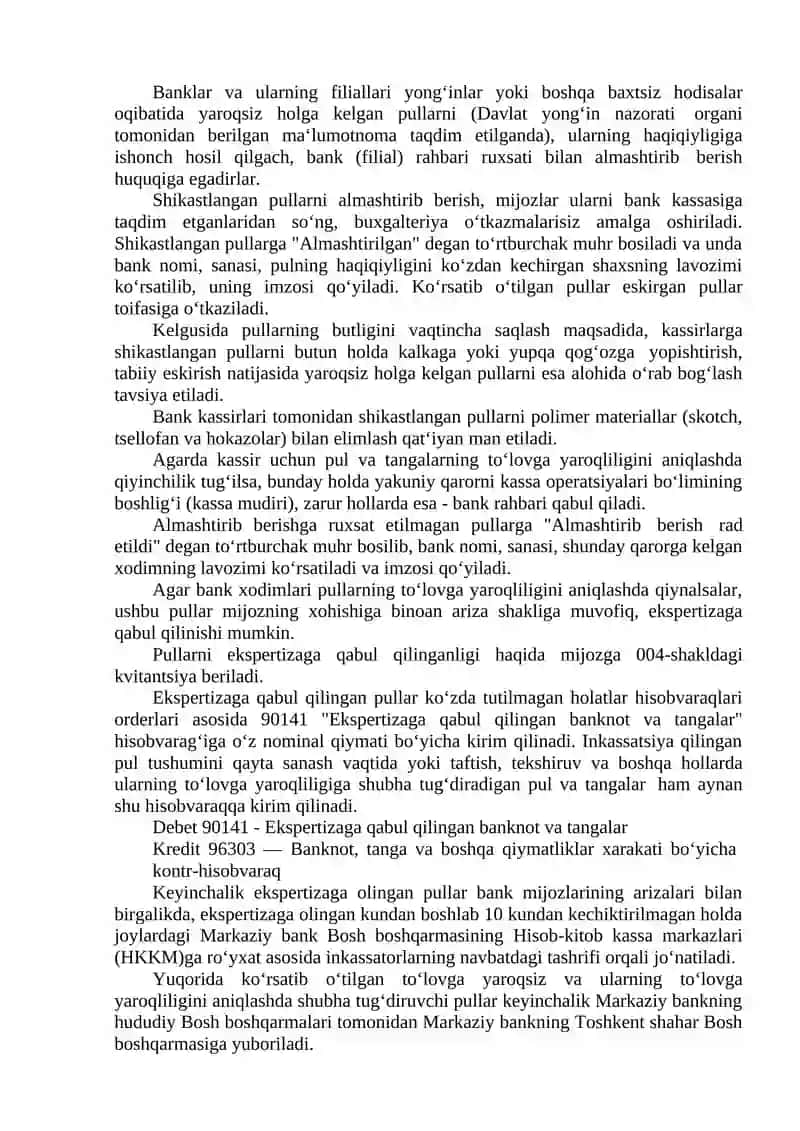 Banklarda balansdan tashqari operatsiyalar hisobi 4