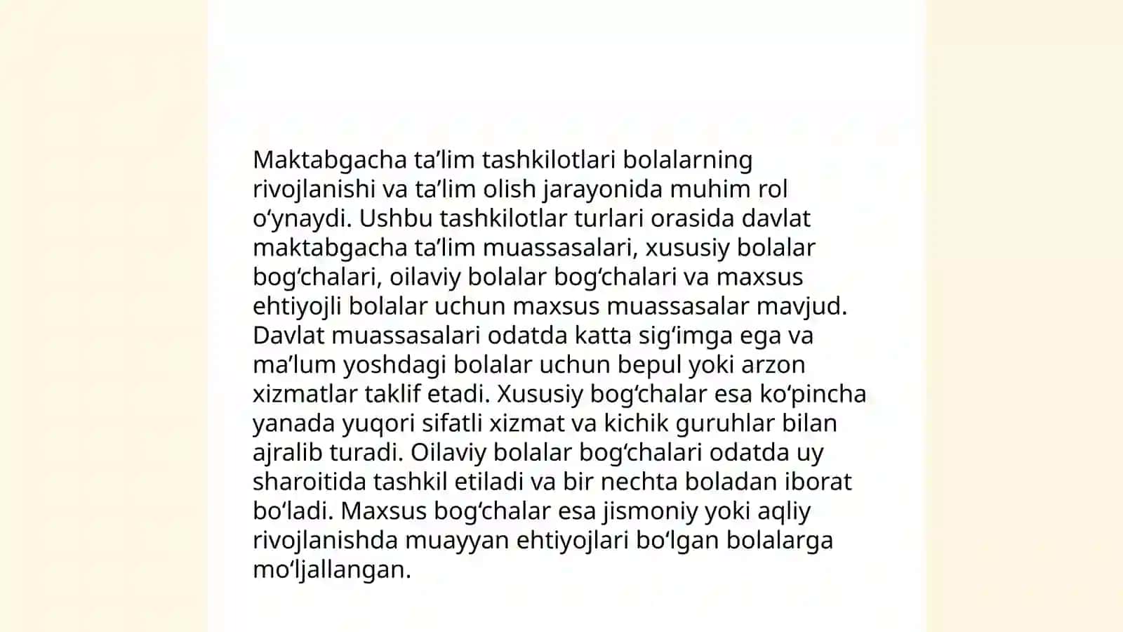 Davlat maktabgacha ta'lim tashkilotini tashkil etish 4