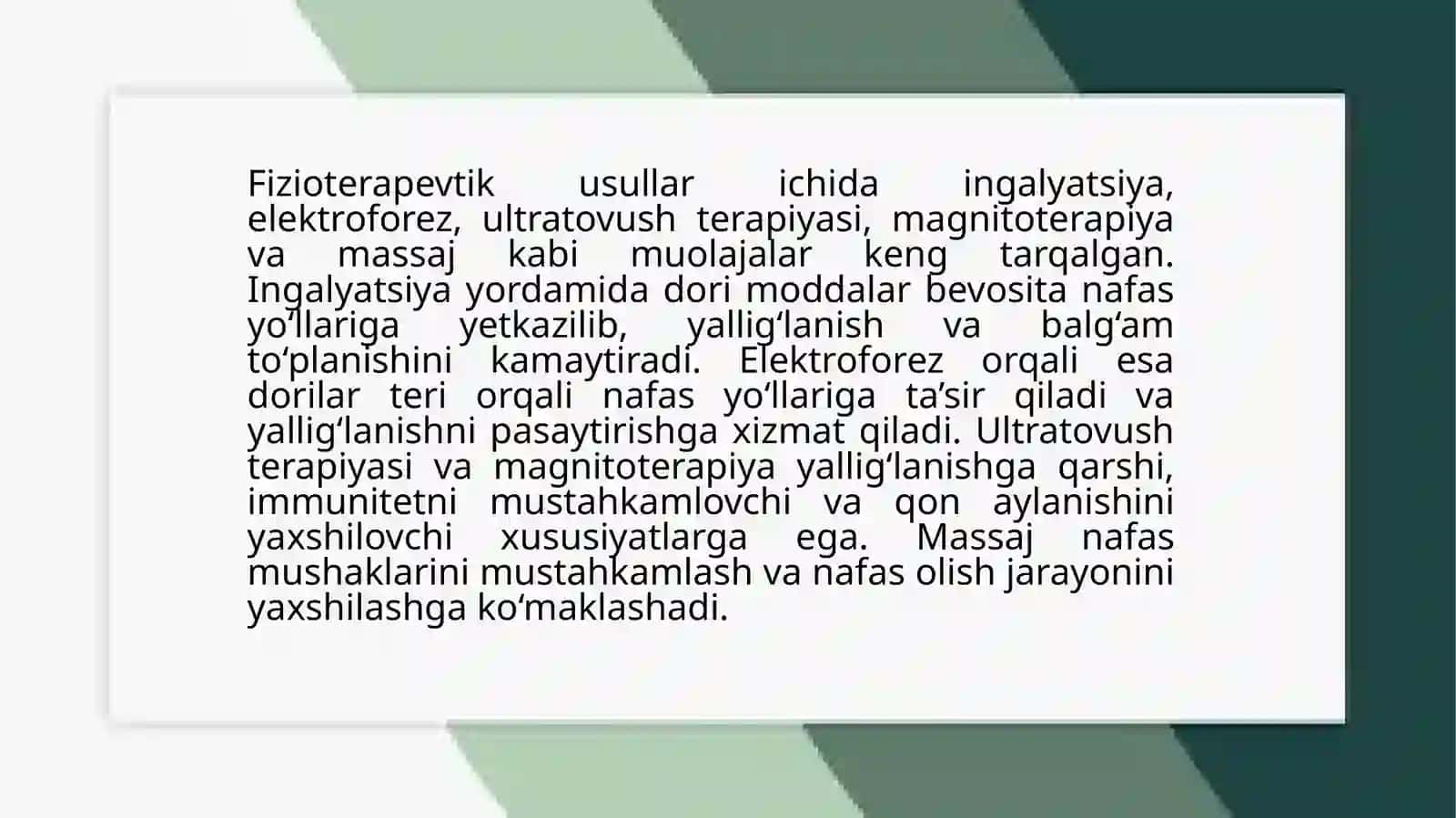 Nafasolishtizimikassalilklardafizoterapeftikmuolaja 4
