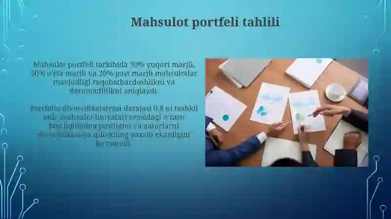 Korxona tovar va baho siyosatining tahlili 4