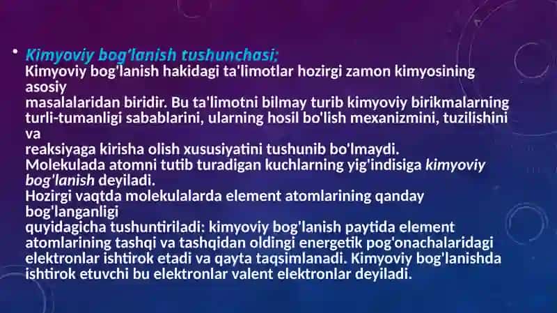 MURAKKAB BIRIKMALARDAGI KIMYOVIY BOG’LANISH TABIATINI TUSHUNTIRISH 4