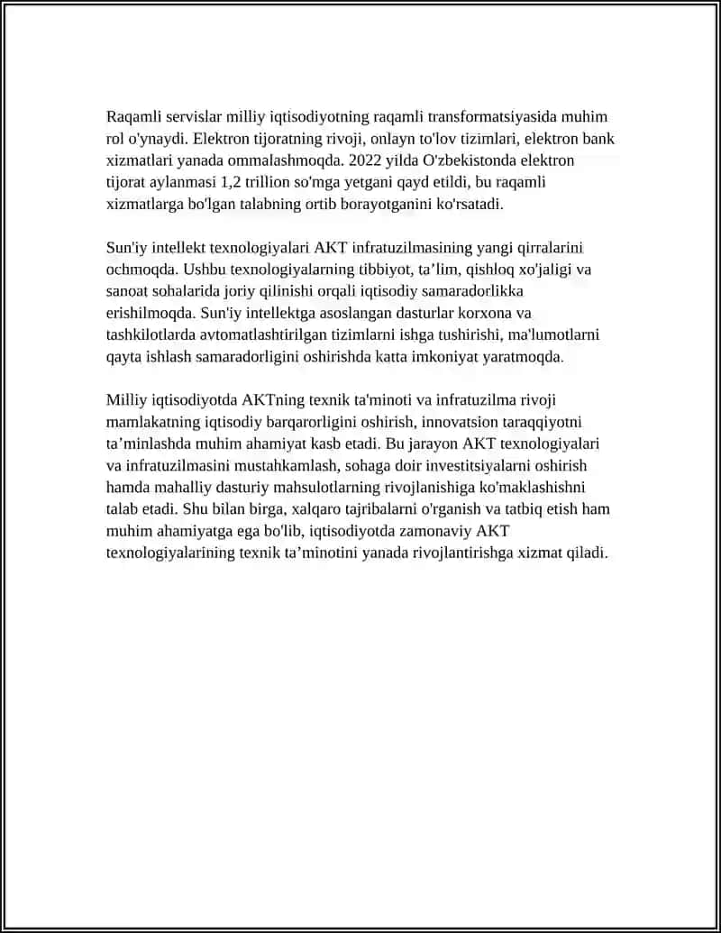 IQTISODIYOTDA ZAMONAVIY AXBOROT-KOMMUNIKATSIYA TEXNOLOGIYALARINING TEXNIK TA’MINOTI 4