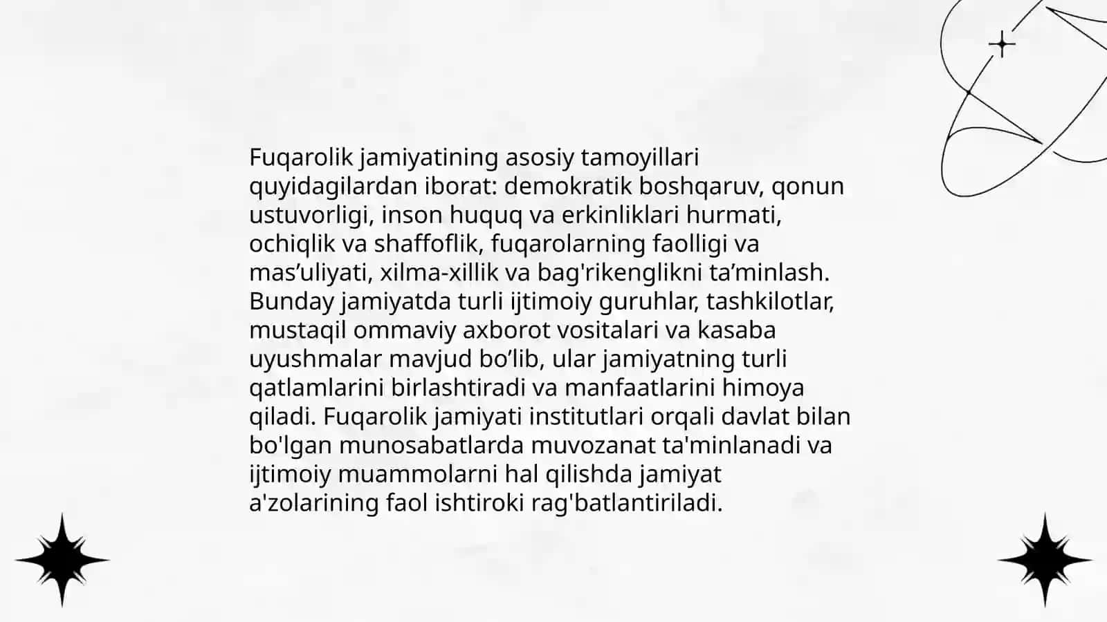 MT 20 O'zbekistonda demokratik, fuqarolik jamiyati asoslarining shakllanishi, amalga oshirilgan siyosiy islohotlar 4