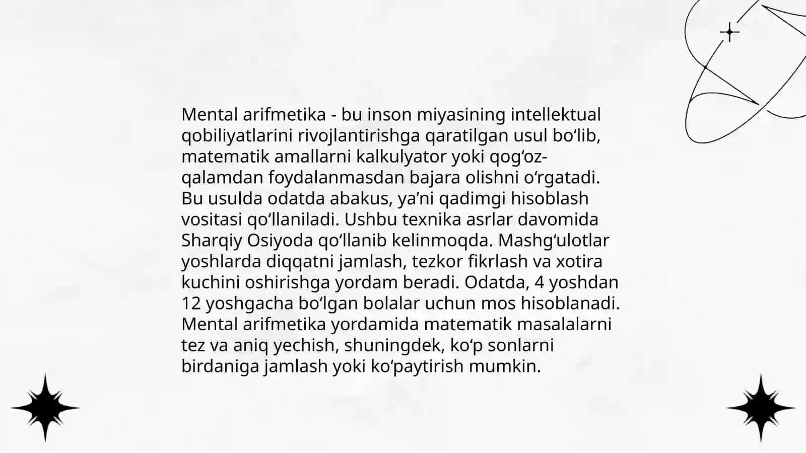 Mental aritmetika 6-7 yoshdagi bolalarning elementar matematik tasavvurlarini shakllantirish 4
