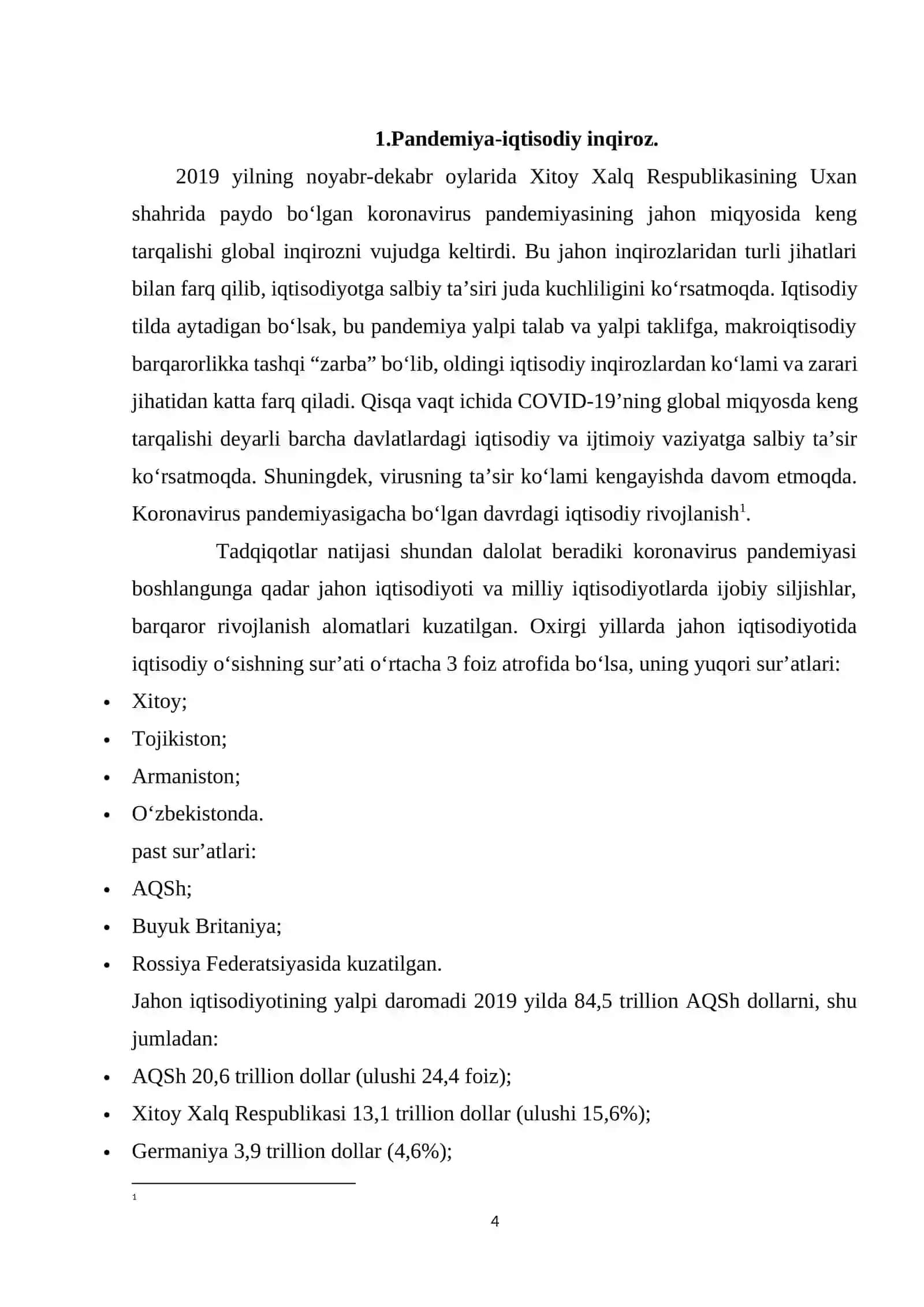 Pandemiyaning jahon iqtisodiyotiga salbiy ta’siri 4