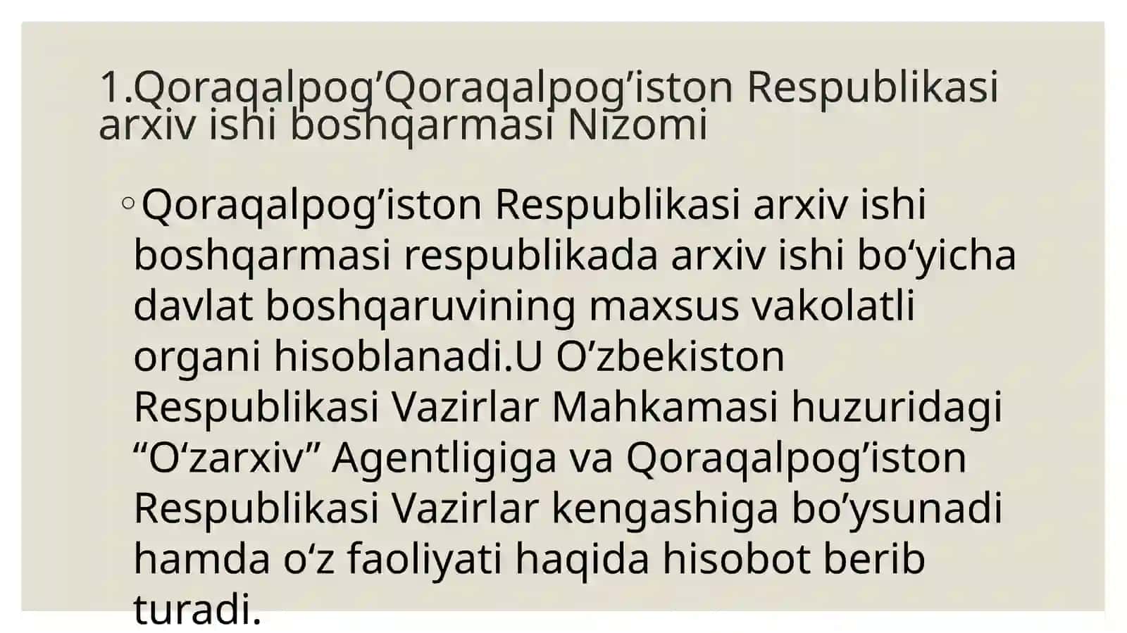 Qoraqalpog’iston Respublikasi Markaziy davlat arxivi faoliyati 4
