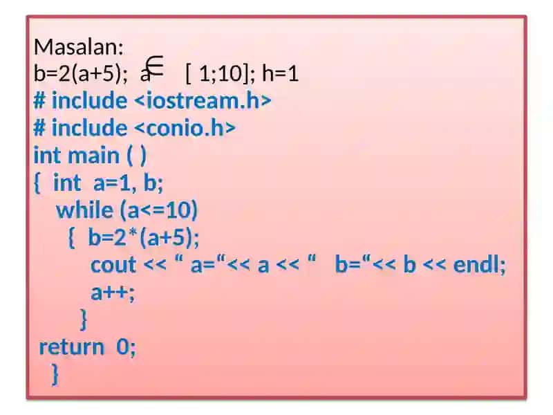 C++ tilida takrorlash va boshqaruvni uzatish operatorlari 4
