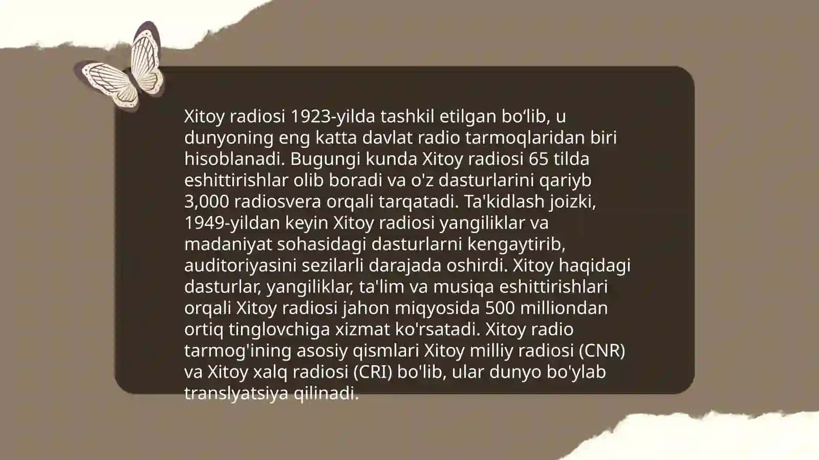 Xitoy radiosi 4