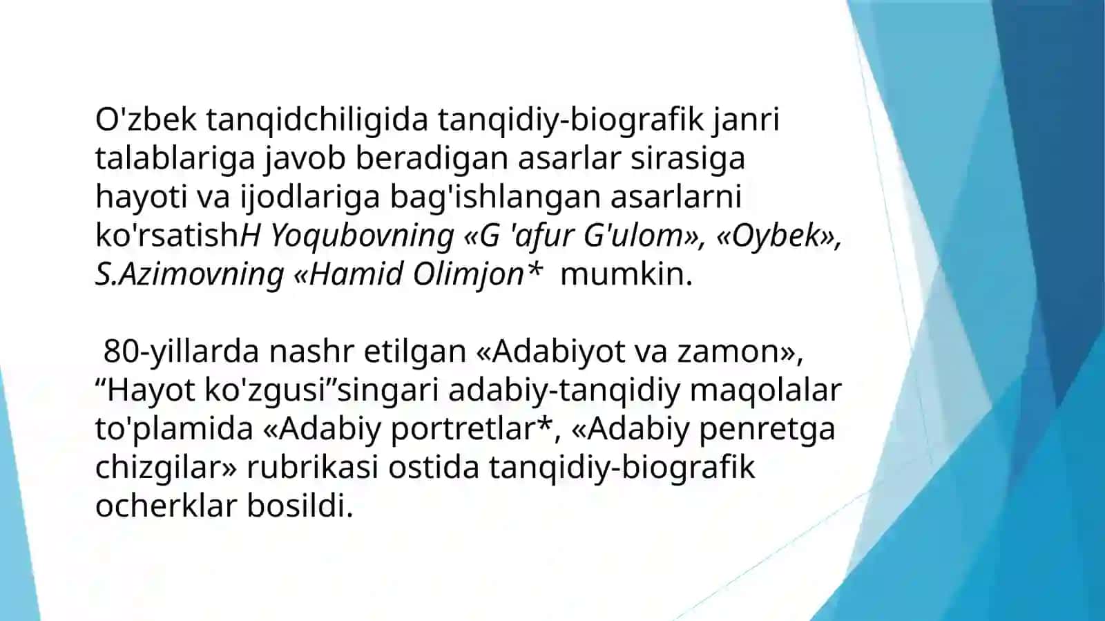 Tanqidiy-biografik ocherk janri 4