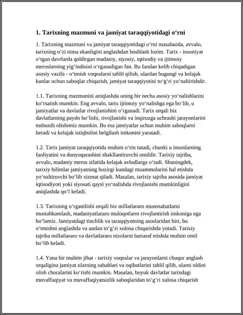 JAMIYAT TARAQGIYOTIDA TARIXNING MAZMUNI, YO'NALISHLARI VA KONSEPSYALARI 4