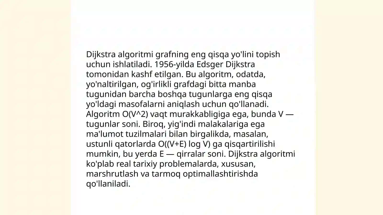 Optimal marshrutlarni aniqlash algoritmlari 4