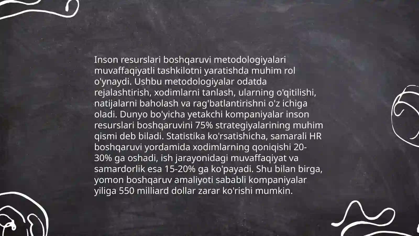 Inson resurslarni boshqarish tizimi: mohiyati, metodologiyasi, asosiy elementlari va ularning o’zaro aloqalari 4