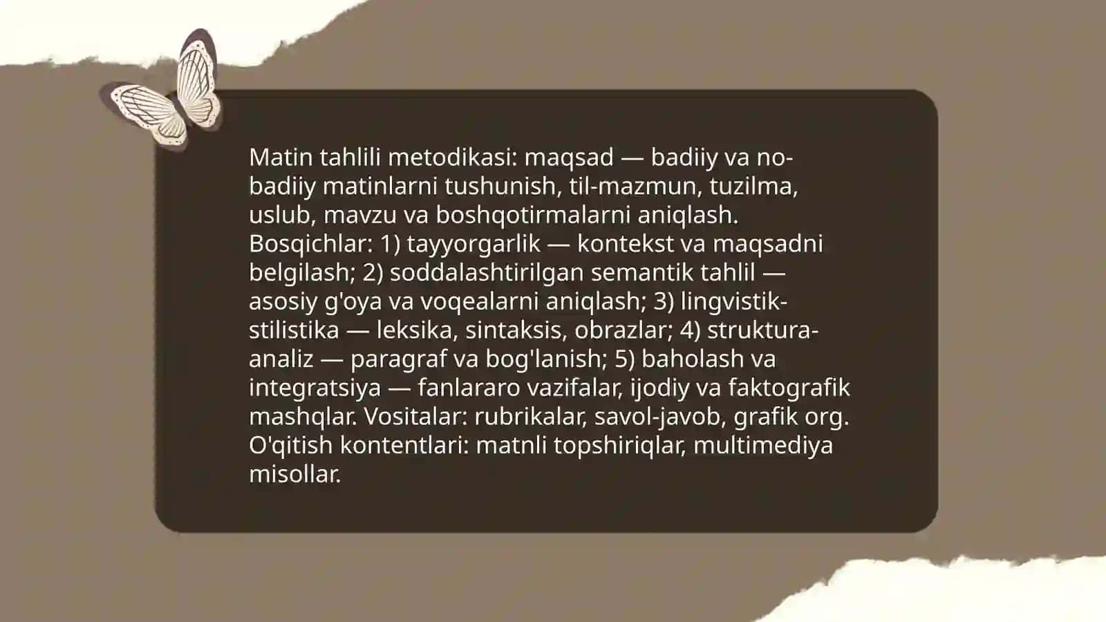 Matin ustida ishlash metodikasi 4
