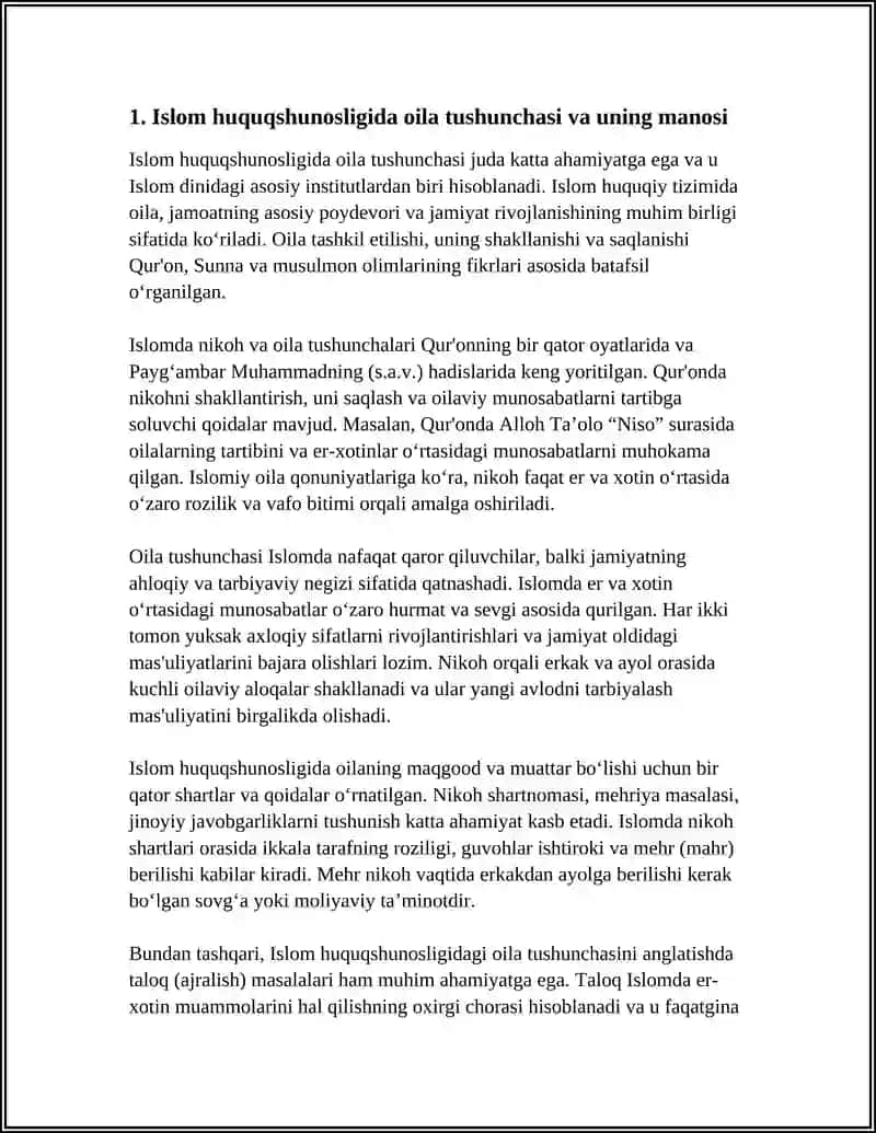 Islom huquqshunosligida oila tushunchasi va uning manosi 4