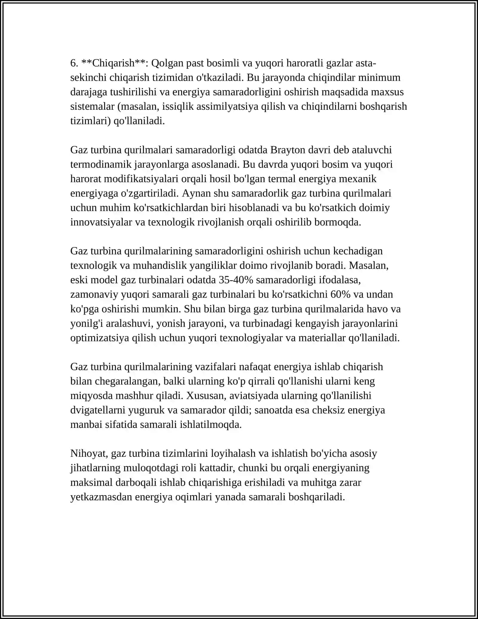 ISSIQLIKNI REGENERASIYALOVCHI GAZ TURBINA QURILMALARI 4