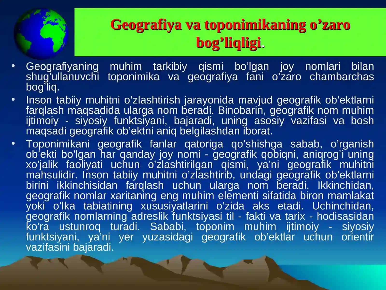 GEOGRAFIYATA’LIMI VA TOPONIMIKA 4