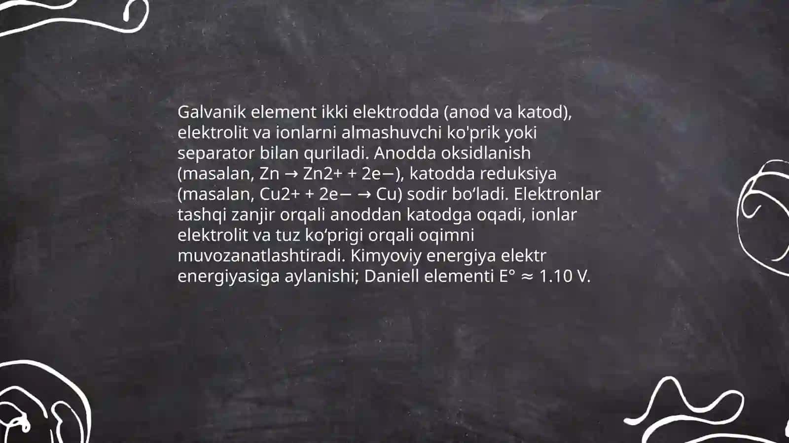 Galvanik elementlar. Akkumulyatorlar 4