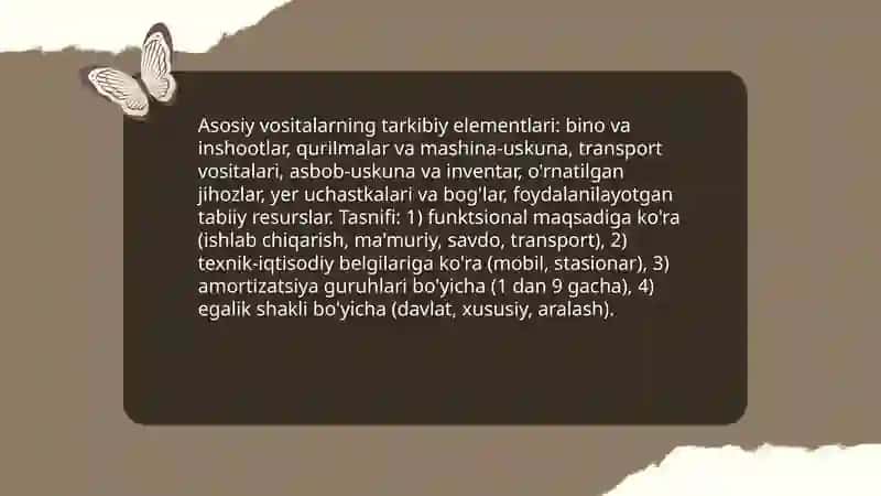 Asosiy vositalarning tarkibi va dinamikasi 4