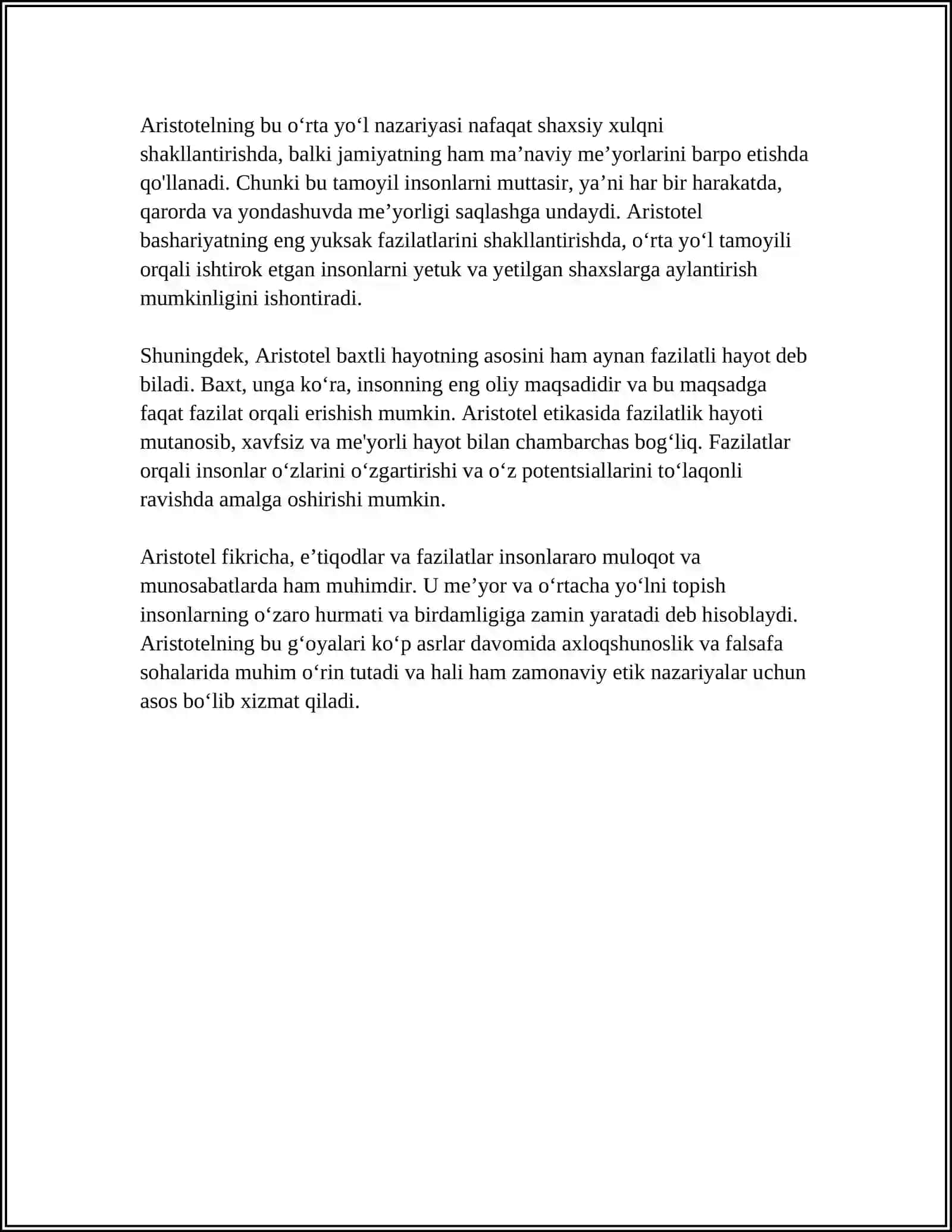 BUYUK MUTAFAKKIRLAR ETIKA KATIGORYALARI HAQIDA 4