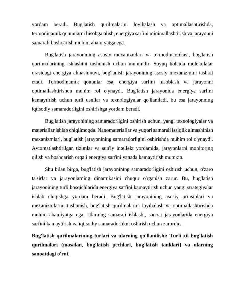 Bug'latish qurilmalarini hisoblash usullari 4