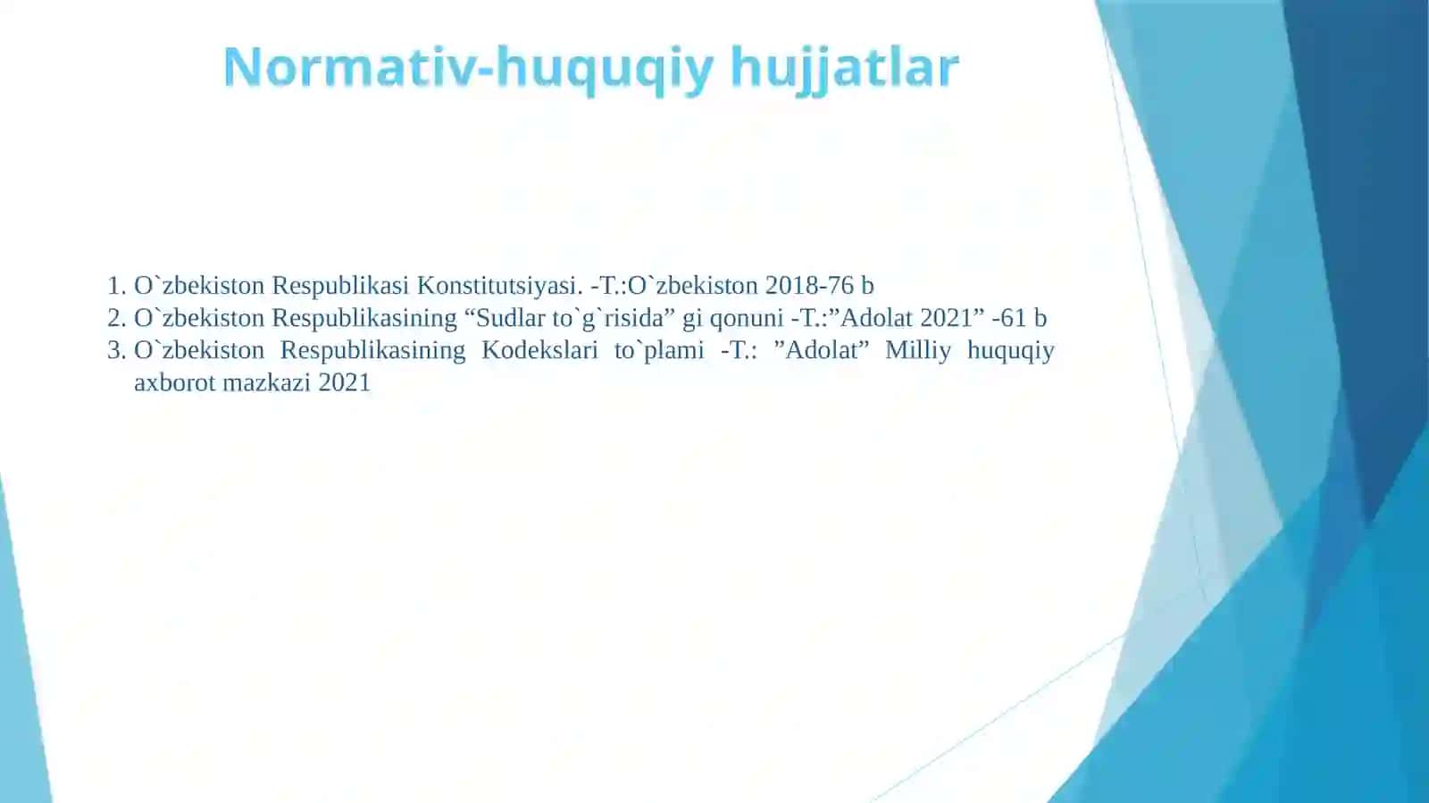 SUDMA’MURIY-PROTSSESUAL HUQUQI (MA’MURIY SUD SIHINI YURITISH) taqdimot 4