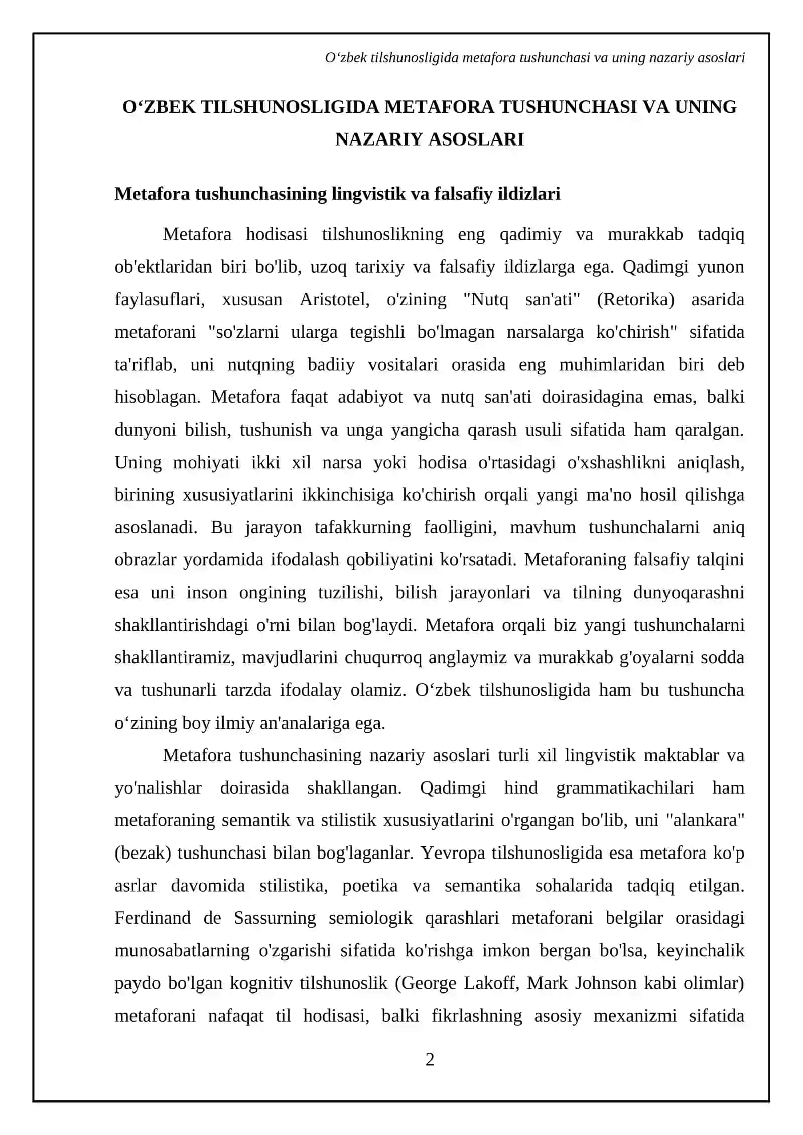 Ózbek tilshunosligida metafora hodisasi talqini 4