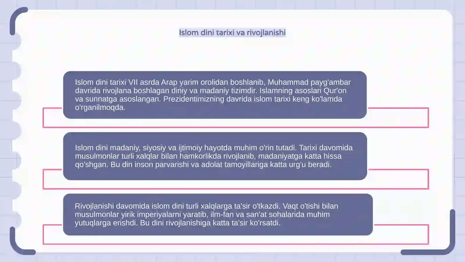 Dinshunoslik fanidan Islom dini haqida mustaqil ish 4