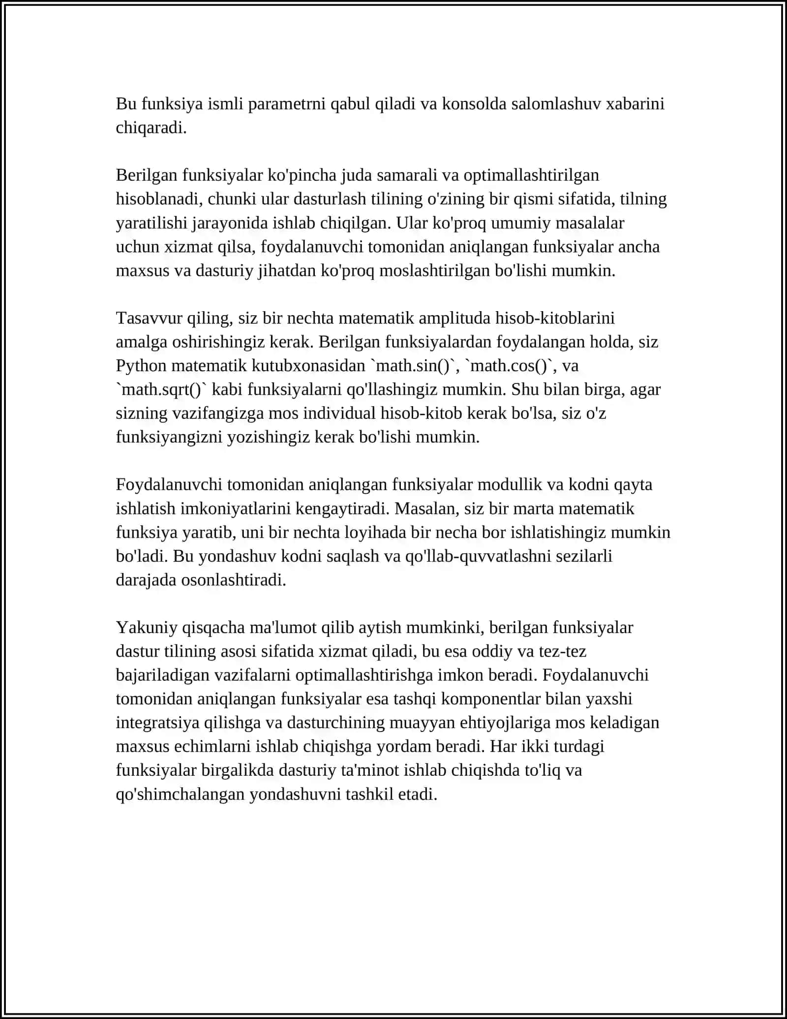 PYTHON DASTURLASH TILIDA FUNKSIYALAR 4