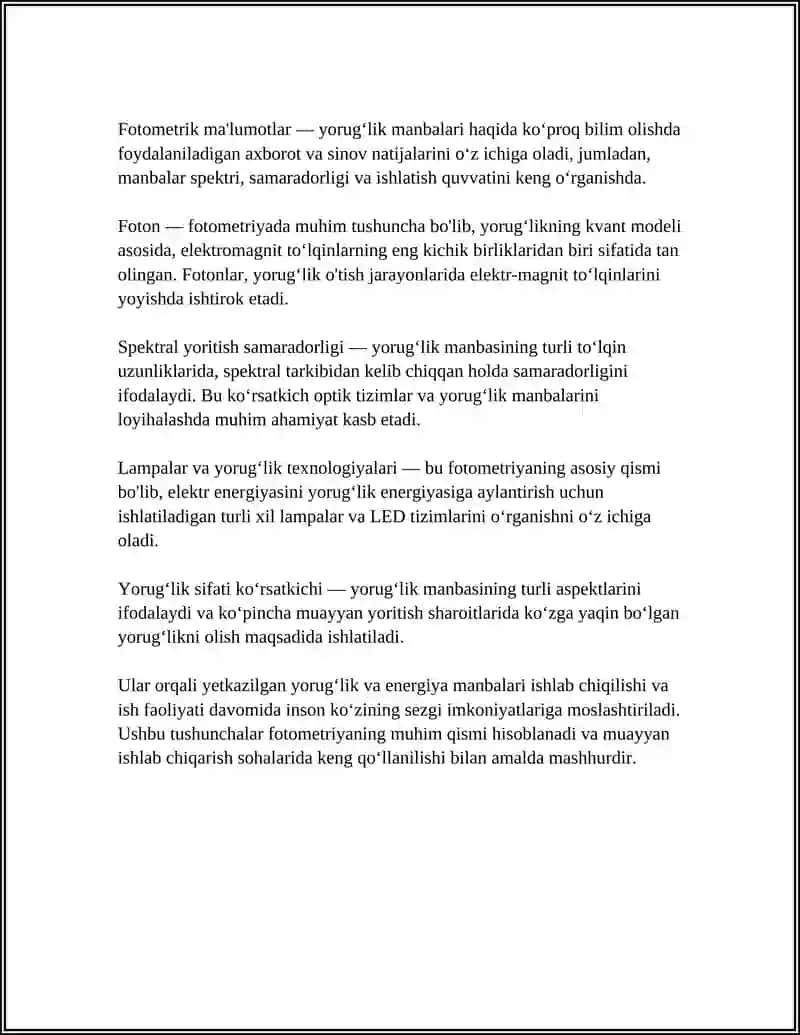 FOTOMETRIYA QONUNLARINI OʼRGANISH 4