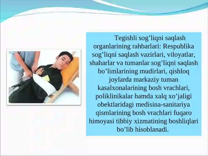 Shikastlangan o’choqlardan olib chiqilgan yarador bemorlarga birinchi yordam 4