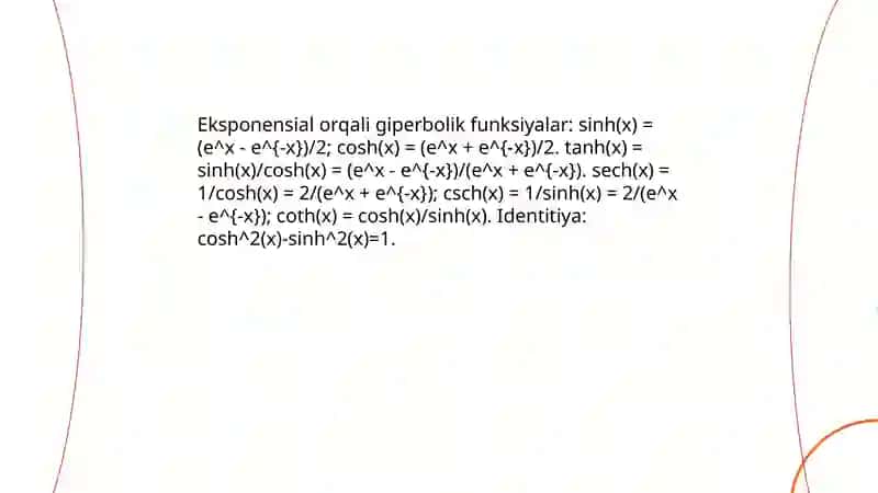 Giperbolik funksiyalar 4