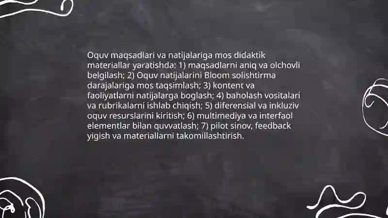 Faoliyatlar uchun didaktik taminot yaratish 4