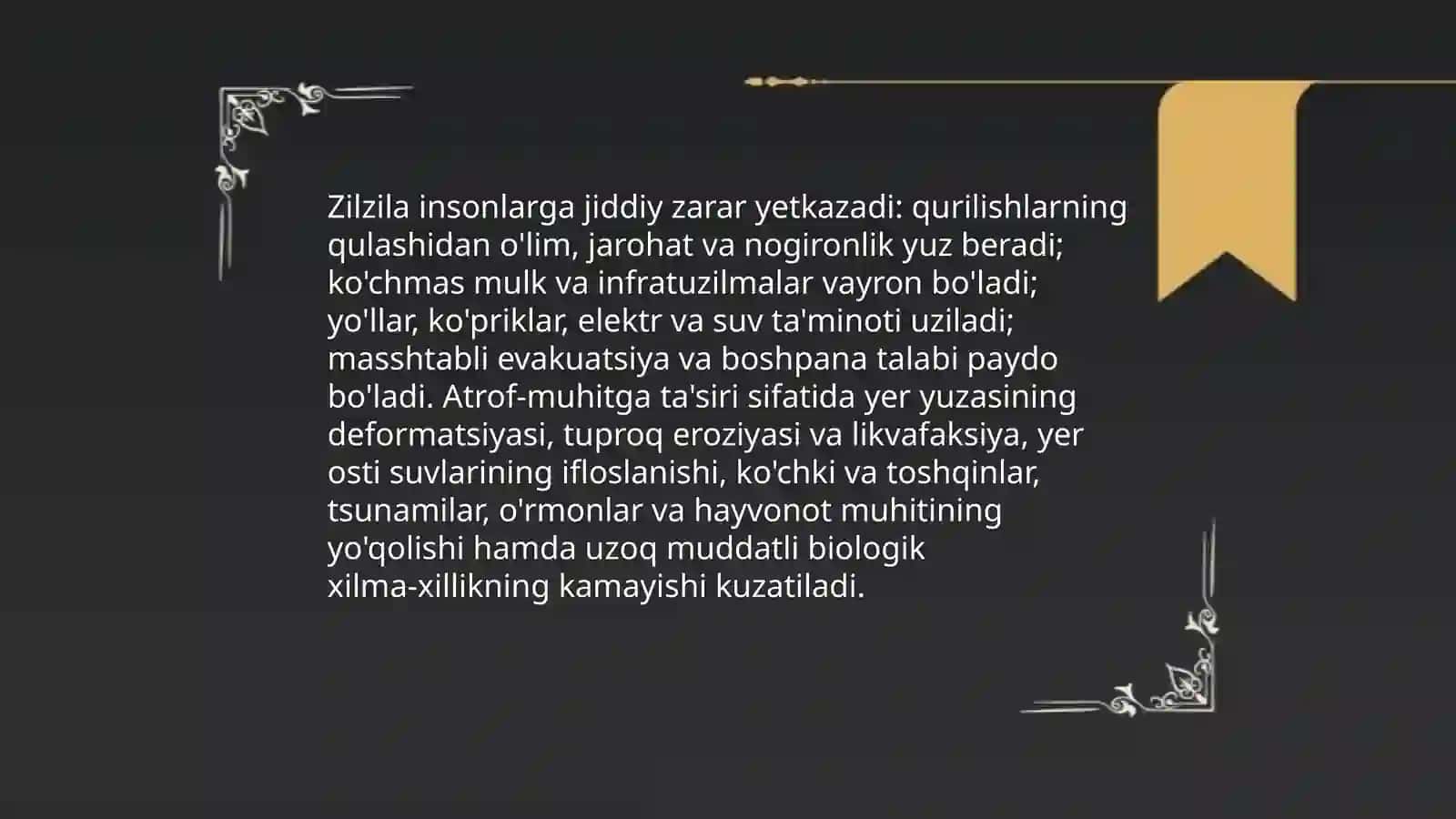 Mavzu: Tabiiy xavfli va zararli omillar tushunchasi va tasnifi 4
