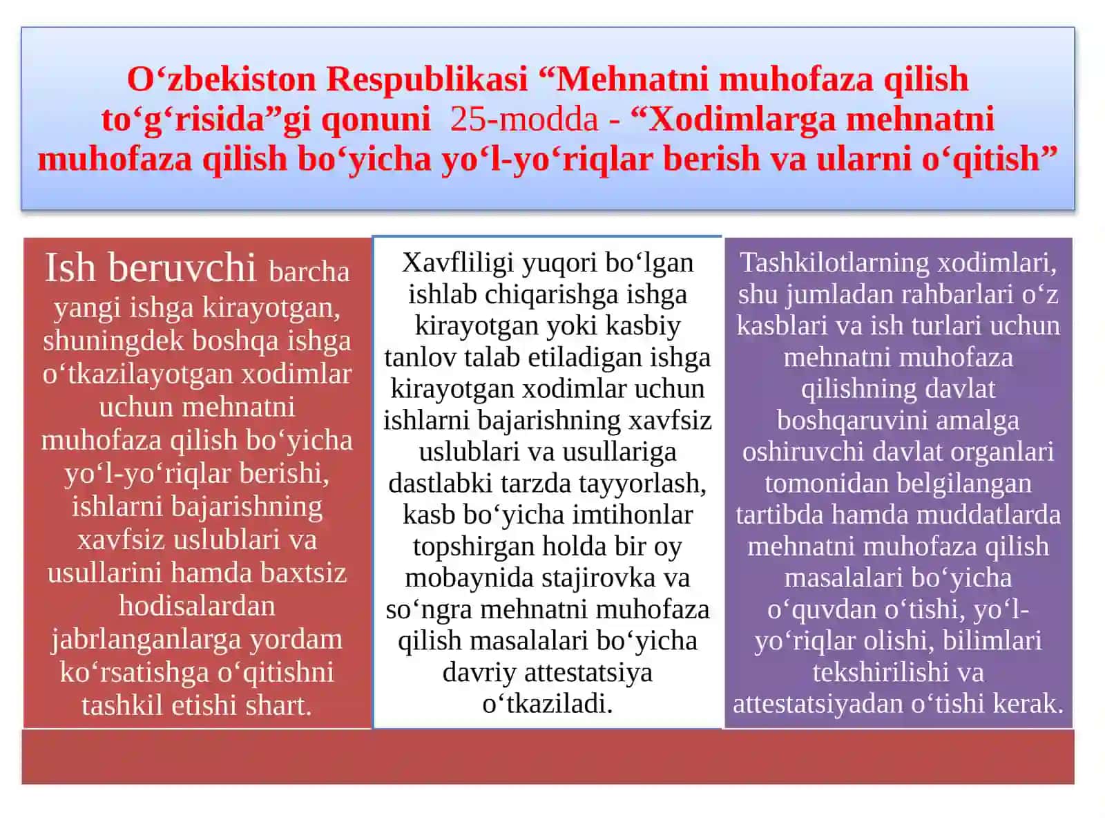 Xavfsiz faoliyatni tashkil qilishda xodimlar bilimini tekshirish va õqitish 4