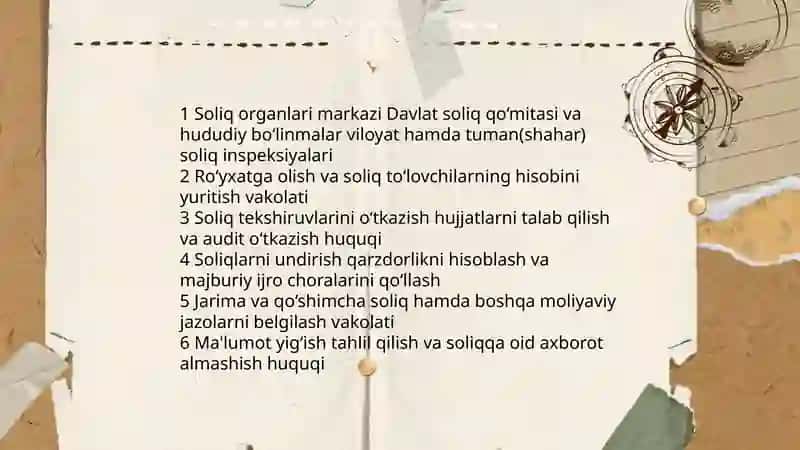 Soliq nazorati hamda soliqqa oid huquqbuzarliklar va ularni sodir etganlik uchun javobgarlik 4