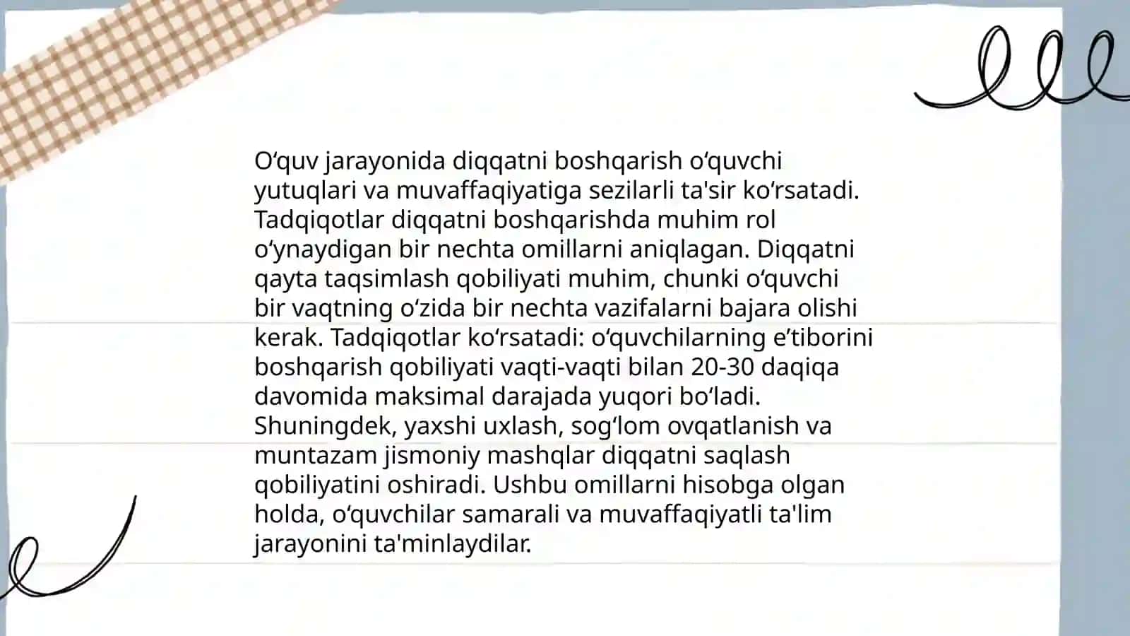 Oʻquv faoliyatining psixologik xususiyati 4