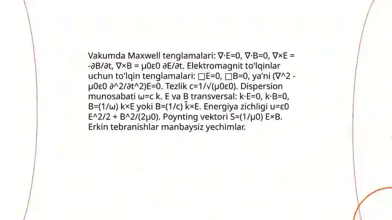 Erkin elektromagnit tebranishlar 4