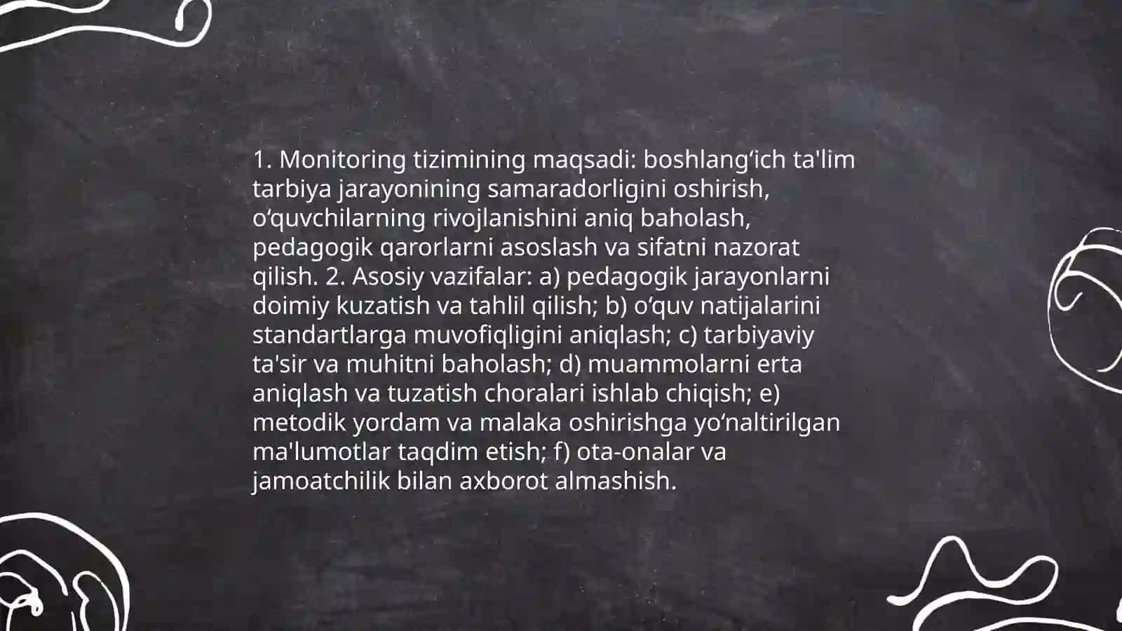 Boshlanģich ta'lim tarbiya jarayonini monitoring qilish 4