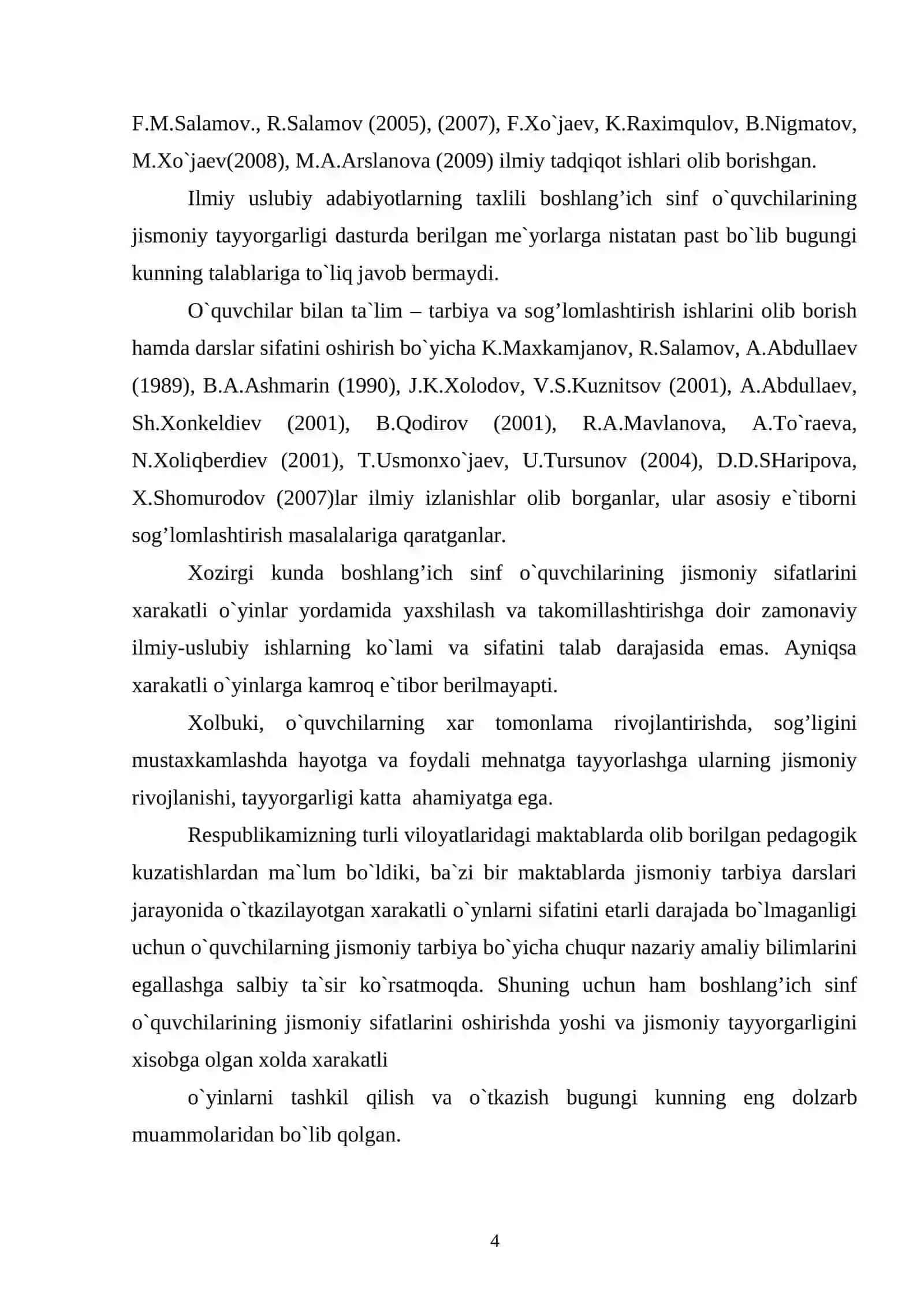 Xarakatli o`yinlarni o`tkazish metodikasi malakaviy ishi 4