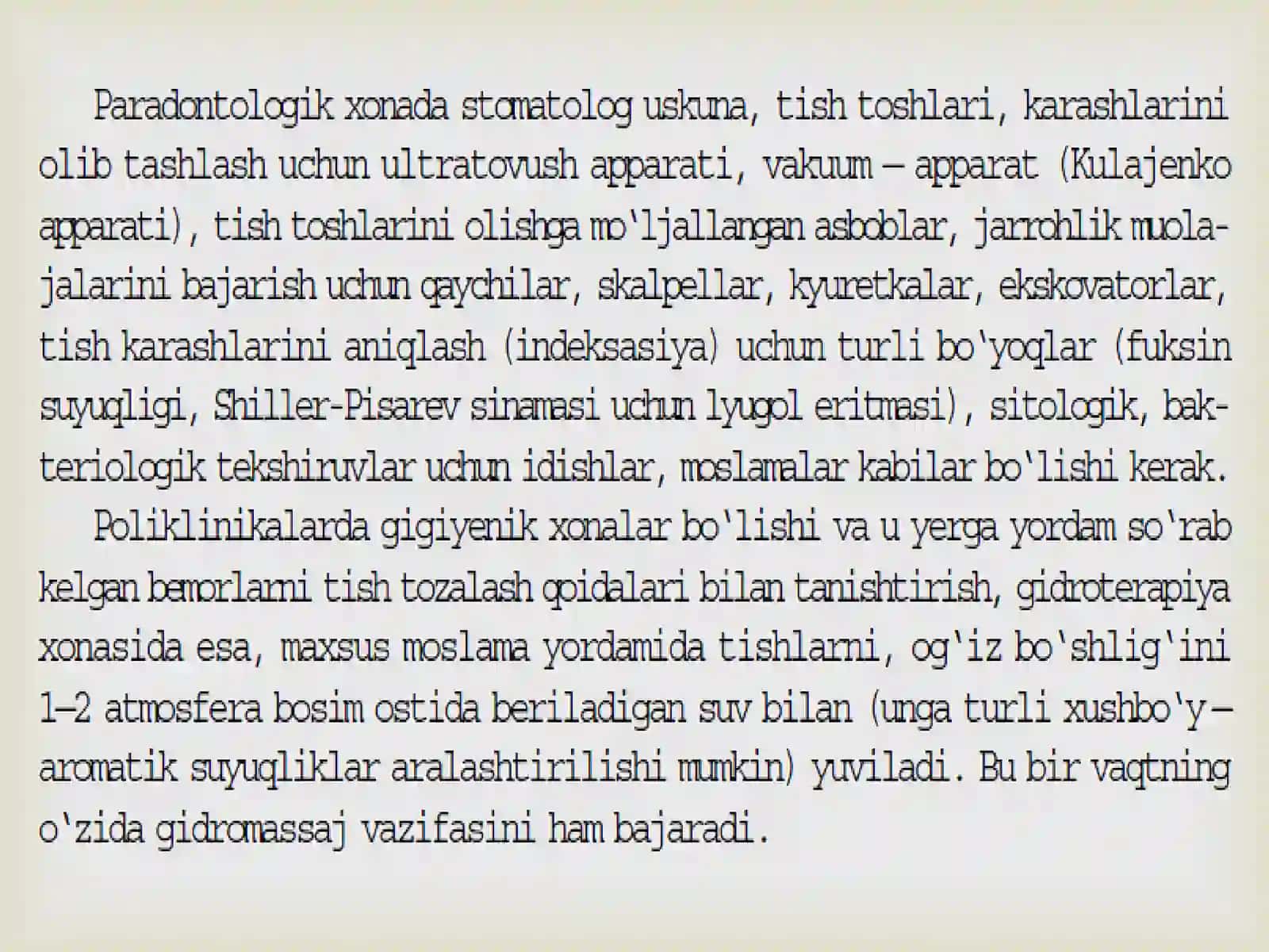 Parodont kasalliklarini dispanserizasiyasi. 4