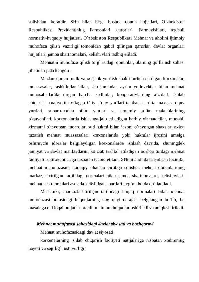 Mehnatni Muxofaza Qilish 4