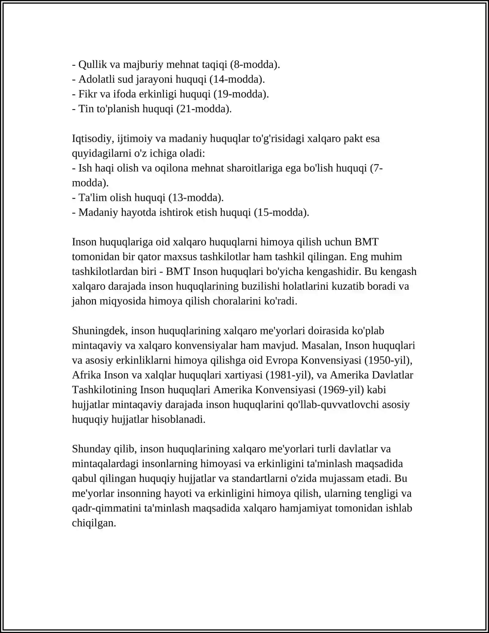 INSON HUQUQLARI VA HUQUQ USTUVORLIGI 4