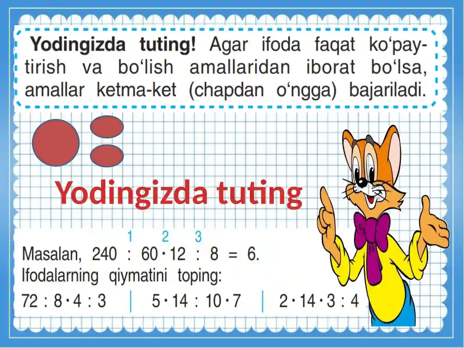 To’rt arifmetik amal va ularning bajarilish tartibi 4
