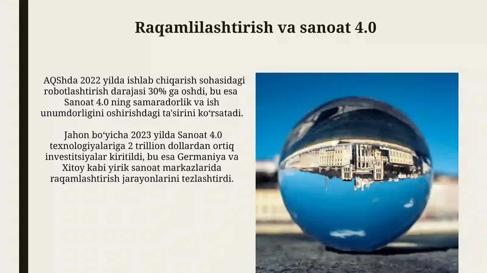 Jahon va mahalliy industriyaning rivojlanishining asosiy tendensiyalari 4