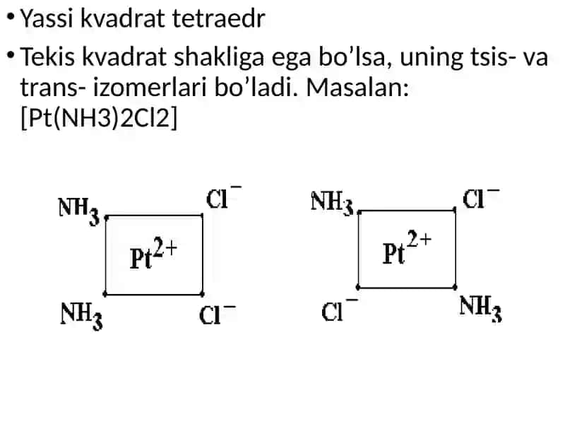 Kompleks birikmalarning izomeriyasi 4