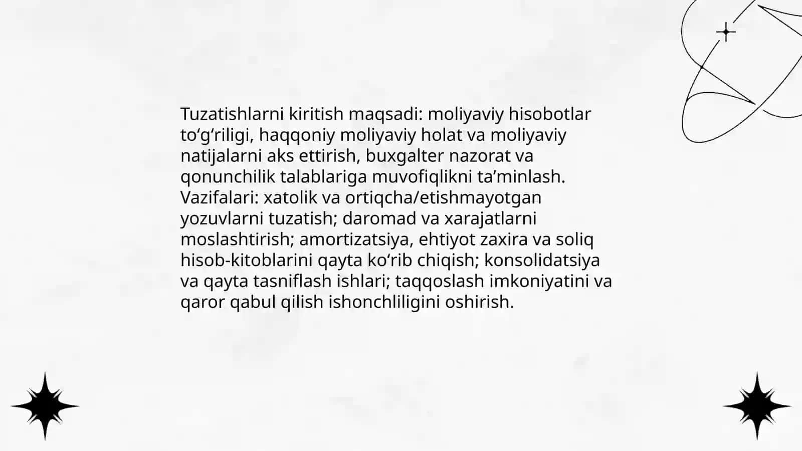 Moliyaviy hisobotlarni tuzatishlar kiritishning mazmun va mohiyati 4