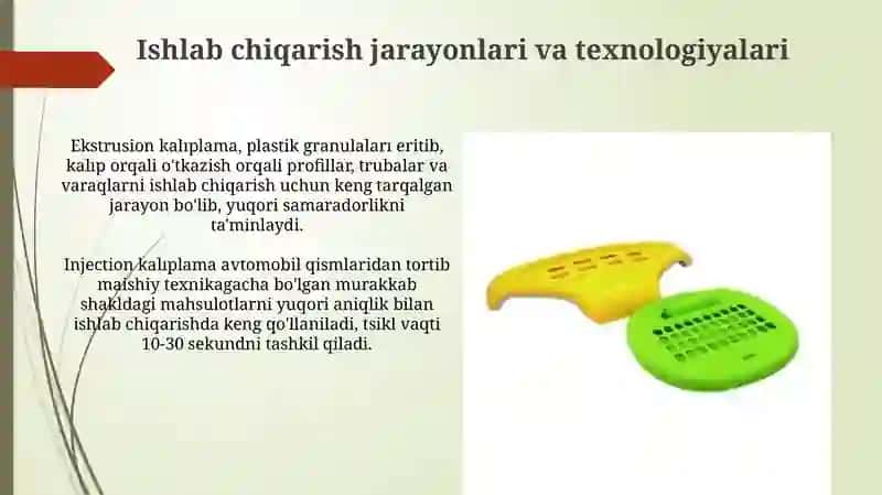 Plastmassa mahsulotlari ishlab chiqarish korxonasi 4