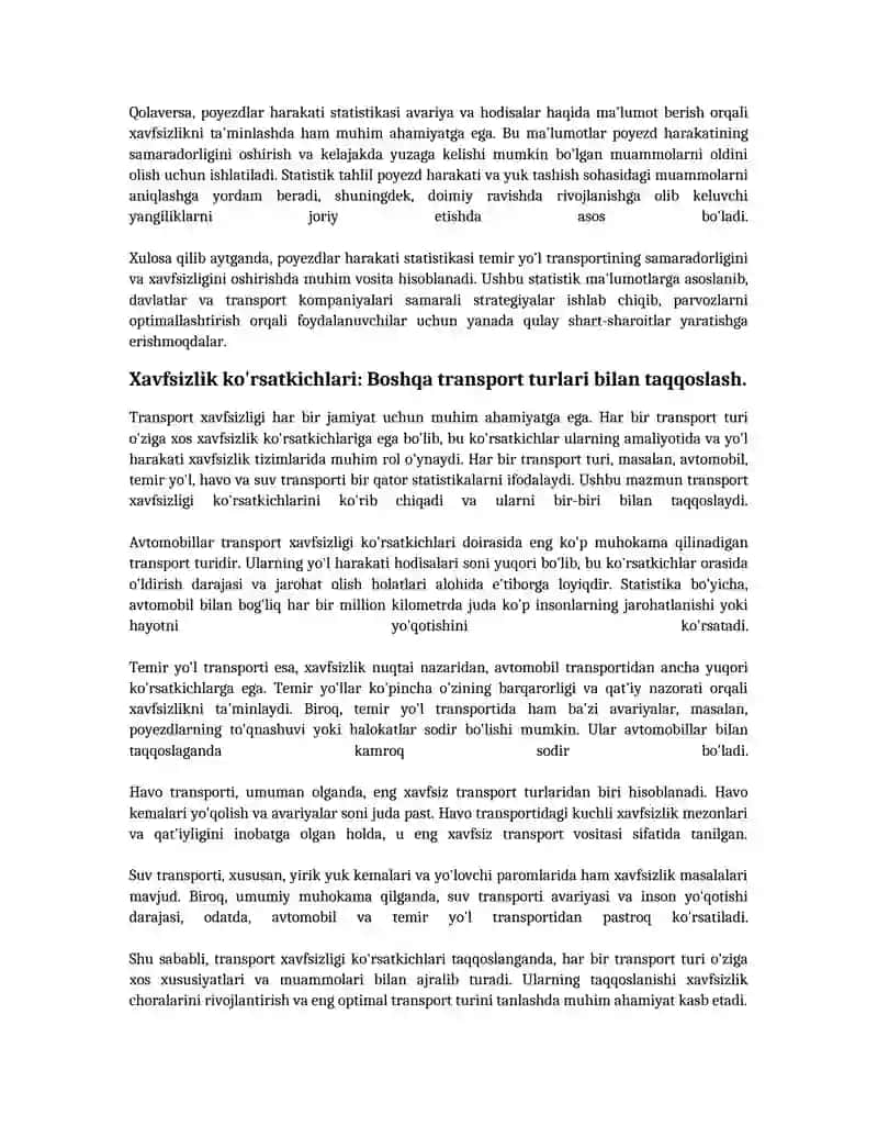Temir yo'llarda harakatlanish xavfsizligi ko'rsatkichlari 4