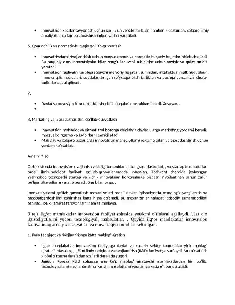 Ilm-fan, ilmiy faoliyat, ixtirochilik va innovatsion faoliyatni qo‘llab-quvvatlash 4