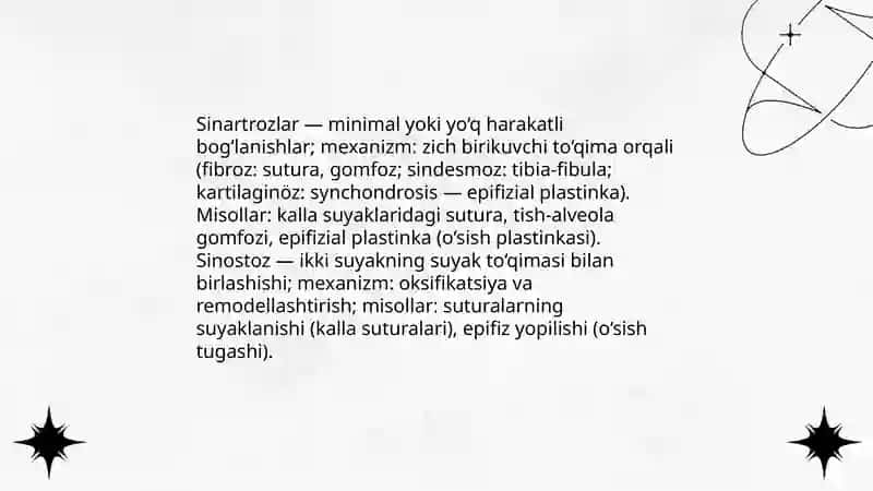 Tana suyaklarini birlashuvi va ularning bolalardagi xususiyatlari 4